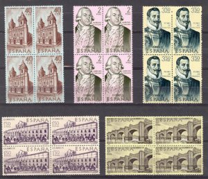 Spain 1969 Full Set Block x4  Builders of the New World Sc#1585-1589 MNH Luxe