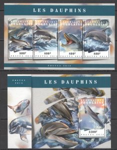 HM0216 2018 TOGO DOLPHINS MARINE LIFE FAUNA #8822-5+BL1549 MNH