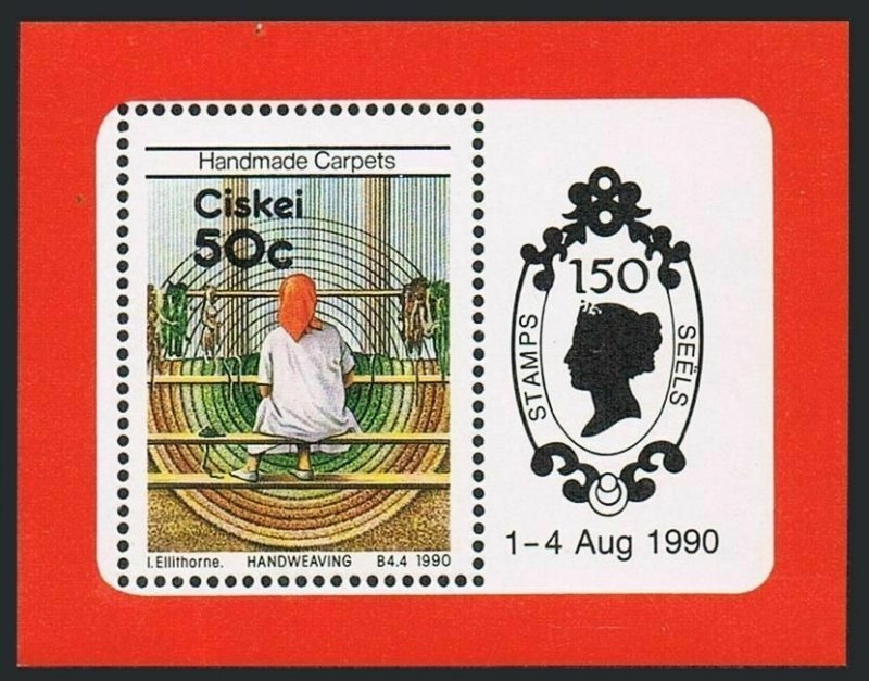 SA-Ciskei 154a,MNH.Michel Bl.5. Hand weaving,1990.