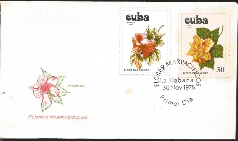 V) 1978 CARIBBEAN, FLOWERS OF THE PACIFIC, CUBA, VARIOUS SPECIES, BLACK CANCE...