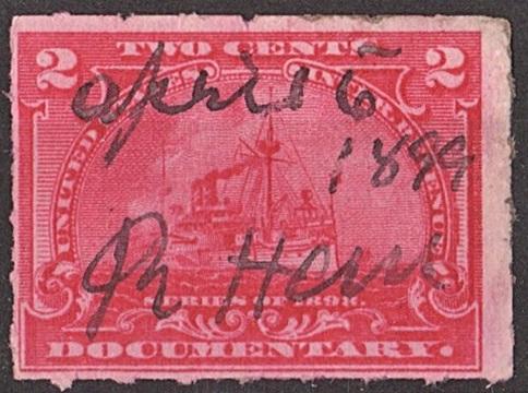 R164 2¢ Documentary Stamp (1898) Used