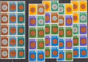 Guernsey Great Britain 1979 Coins on stamps Diff. Variations 13 sh. MNH 3 Scans