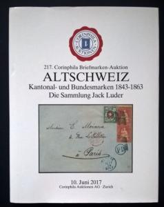 Auction catalogue ALTSCHWEIZ Kantonal- und Bundesmarken Jack Luder Switzerland