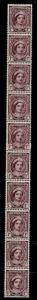 AUSTRALIA SG203a 1944 1d BROWN PURPLE STRIP OF 5 COIL PAIRS MNH