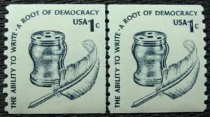 US Stamp #1811 MNH Americana Inkwell & Quill Coil Line Pair