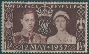 Great Britain 1937 SG461 1½d maroon FU (amd)