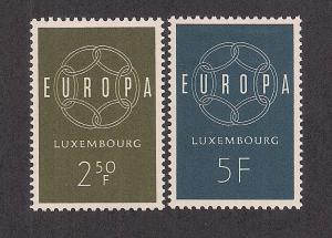 LUXEMBOURG SC# 354-5 F-VF LH 1959