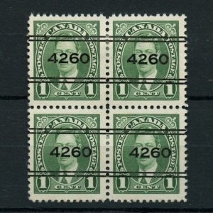 1c Mufti #4260 St. Thomas PRECANCEL block 4, #2-231 Cat$8+ Canada