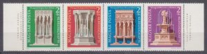 1975 Hungary 3060-3063strip European architectural year 10,00 €