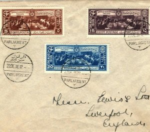 EGYPT Cover Anglo-Egyptian Treaty Set Relevant *PARLIAMENT* Postmark 1936 AJ299