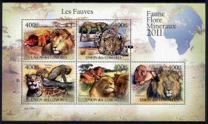 COMORO ISLANDS - 2011 - Big Cats - Perf 5v Sheet - MNH - Private Issue