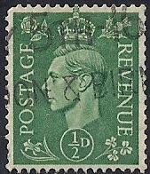 Great Britain #258 1/2P King George 6, used XF