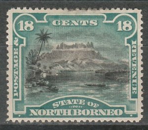 NORTH BORNEO 1894 MOUNT KINABALU 18C PERF 14.5