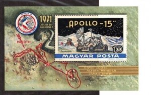 Hungary Sc C315 MNH S/S of 1972 - Space Apollo 15