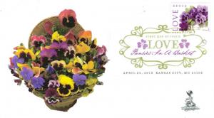 Pansies: Love in a Basket First Day Cover, w/DCP