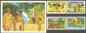 SIERRA LEONE Sc# 535 - 539 MNH FVF Set4 + SS Scouts