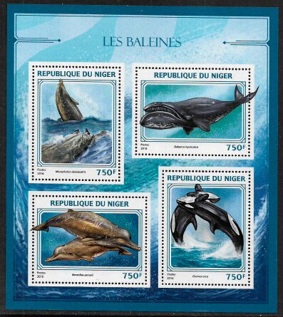 Niger #Z006 MNH Sheet of 4 - Whales