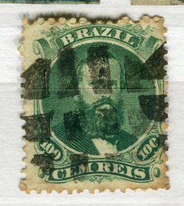 BRAZIL; 1860s early classic Dom Pedro issue used 100r. value