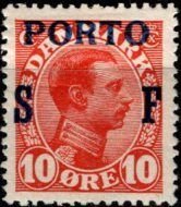 Denmark 1921 MH* - 10o Postage Due Stamp - Scott # J8