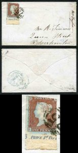 1841 Penny Red (TA) Plate 116 on cover showing Part of the PLATE NUMBER