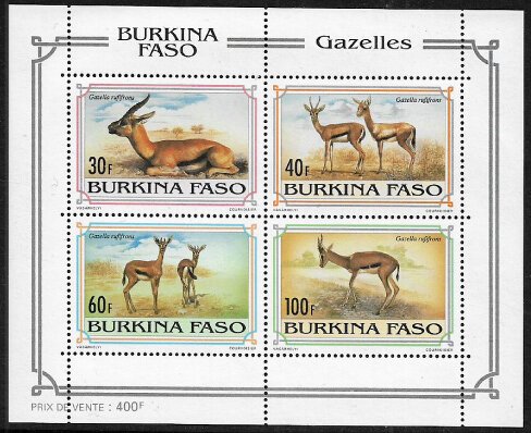 Burkina Faso #973a MNH S/Sheet - Gazella Rufifrons - Wild Animals