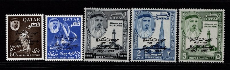 Qatar SC# 42 - 46 Mint Never Hinged Kenndy Memorial - S33519