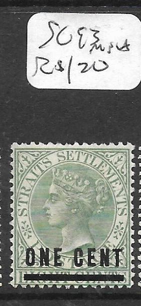 MALAYA STRAITS SETTLEMENTS (P0905B) QV  1C SURCH  SG 93  MNH