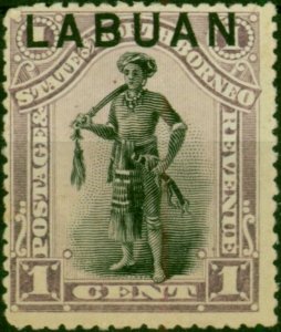 Labuan 1894 1c Grey-Mauve SG62b P.13.5 Fine MM