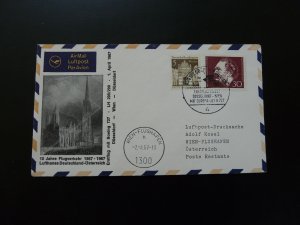 first flight cover Dusseldorf Wien Boeing 727 Lufthansa 1967