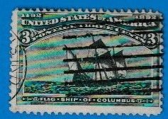 US SCOTT#232 1893 3c COLUMBIAN - USED
