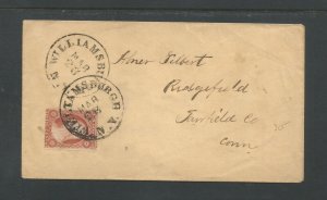 # 25, Used on cover, Williamsburg, NY to CT. Sound stamp. CV $190.00 