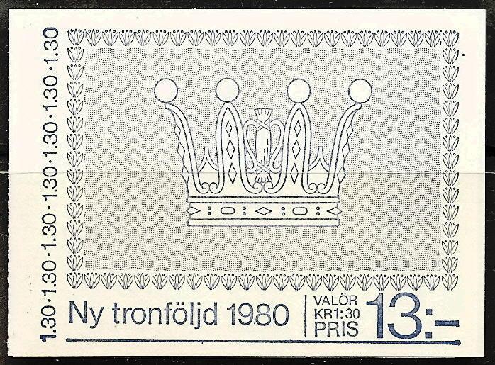 SWEDEN 1318a MNH 1980 Royalty Complete Booklet