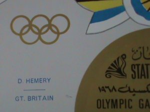​OMAN STATE- 1968-OLYMPIC GAMES-MEXICO'68 MNH GOLD STAMP IN A LOVELY FOLDER