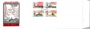 35th ANNIVERSARY OF THE BATTLE OF THE RIVER PLATE FALKLAND ISLANDS (4) FDC 1974