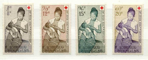 Laos Mi.81-84 MNH Red Cross