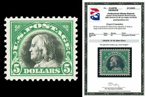 Scott 524 1918 $5.00 Bi-Color Franklin Mint Graded VF 80 NH with PSE CERT