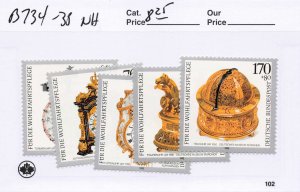 GERMANY  B734-38   MNH   below face value