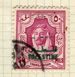 JORDAN PALESTINE; 1948 early Jordan Optd. issue fine used 50m. value 