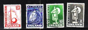 Iceland-Scott #213-16-used lightly cancelled set-World's Fai