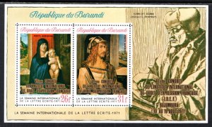 Burundi 375a Paintings Souvenir Sheet MNH VF