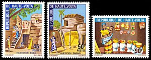 Upper Volta 266-268, MNH, Traditional Dwellings