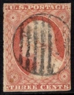 1851 US Scott #- 10A 3 Cent George Washington Imperforate (Type II) Used
