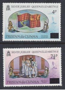 Tristan da Cunha #220-21 MNH set, #214-15 surcharged, issued 1978