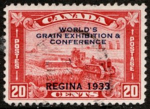 1933 Canada Sc #203 - 20¢ - KGV - Regina Farming Exhibition - Used - cv$15