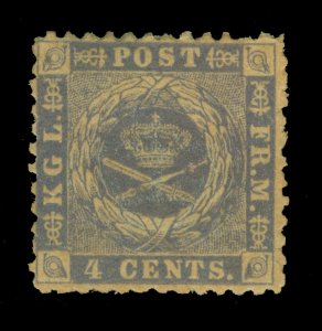 DANISH WEST INDIES (DWI) 1873 Coat of Arms 4c blue - perf. - Scott # 4 mint MH