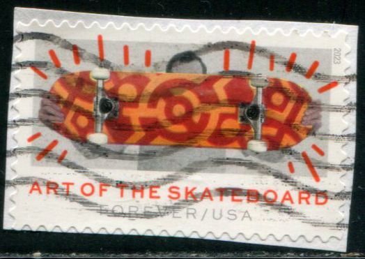 5764 US (63c) Art of the Skateboard SA, used on paper