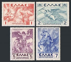 Greece C31-C34,MNH.Michel 374y-377y. Air Post 1937-1939.Helios,Iris,Daedalus,