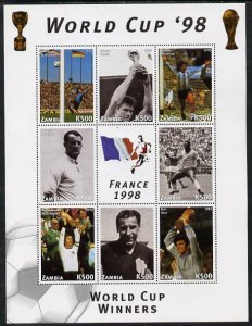 ZAMBIA - 1998 - World Cup Winners - Perf 8v Sheet - Mint Never Hinged