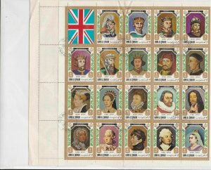 Umm Al Qiwain 1971 Kings + Queens Used Full Stamps Sheet FOLDED ref R 17516
