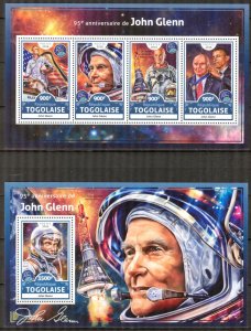 Togo 2016 Space Astronaut John Glenn sheet + S/S MNH